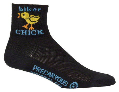 SockGuy Classic Biker Chick Socks - 3" Black Women's Small/Medium