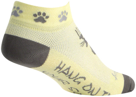 SockGuy Classic Scratch Socks - 1" Yellow/Gray Women's Small/Medium