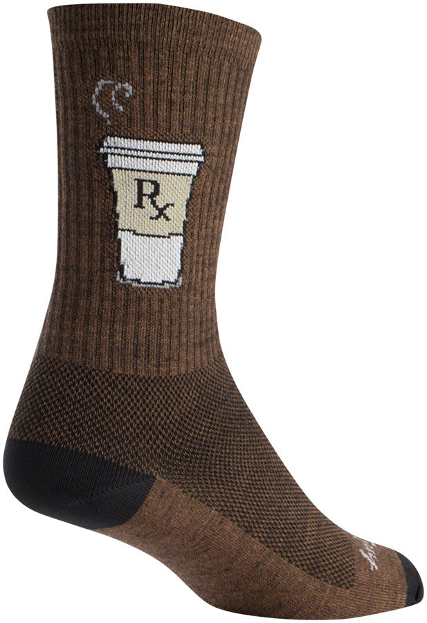 SockGuy Wool Addict Socks - 6inch Brown Large/X-Large
