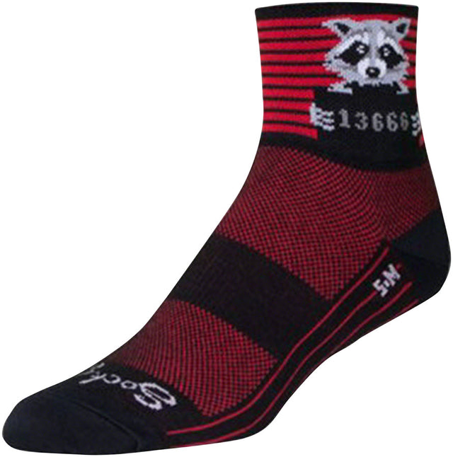 SockGuy Classic Busted Socks - 3" Black/Red Stripe Large/X-Large