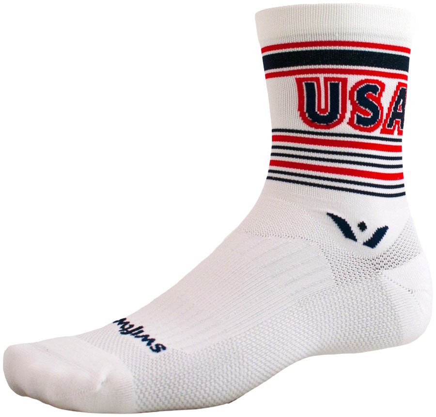Swiftwick Vision Five Tribute Socks - 5" USA Retro Large