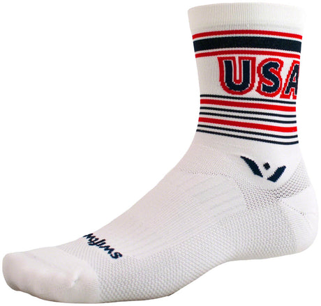 Swiftwick Vision Five Tribute Socks - 5" USA Retro Large