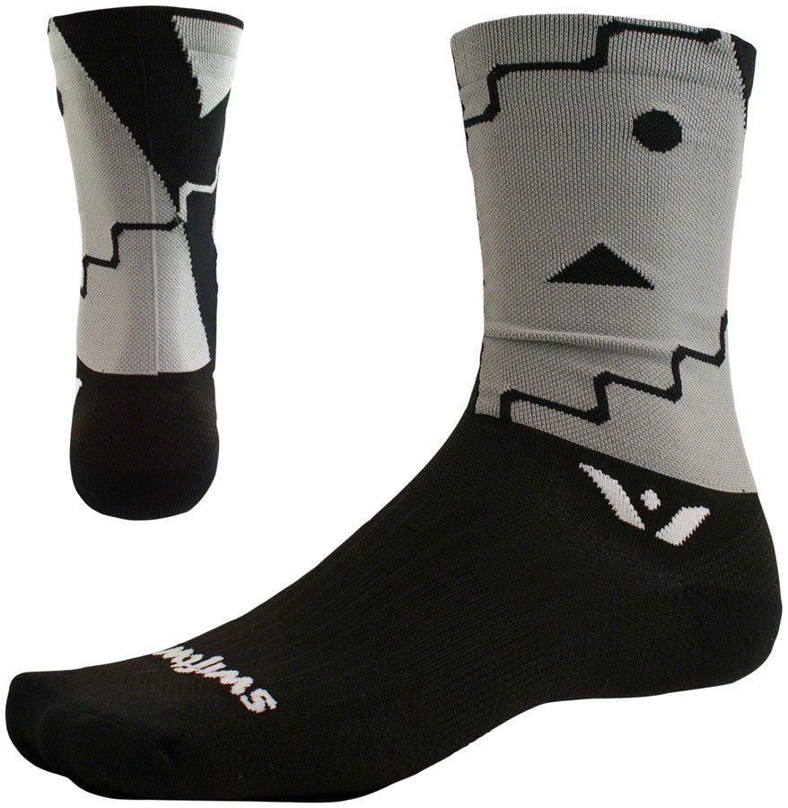 Swiftwick Vision Six Abstract Sock - 6" Black Small