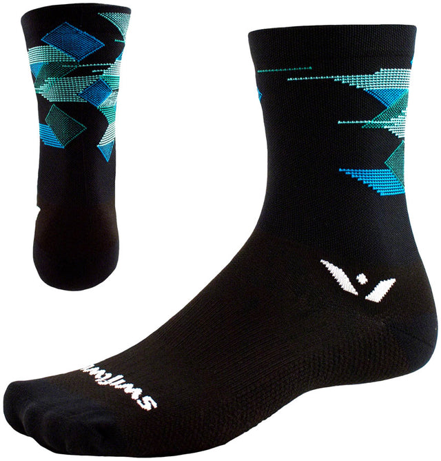 Swiftwick Vision Six Cubic Sock - 6" Black X-Large