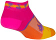 SockGuy Tropical Classic Low Socks - 1" Pink/YLW/Orange Women's Small/Medium