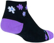 SockGuy Channel Air Daisy Classic Low Socks - 2" BLK/Purple Women's Small/Medium