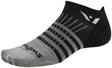 Swiftwick Pursuit Zero Wool Socks - No Show Stripes Heather Black Medium