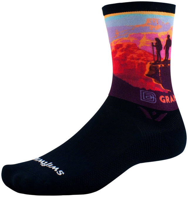 Swiftwick Vision Impression National Park Crew Socks - 6" Canyon Lookout XL