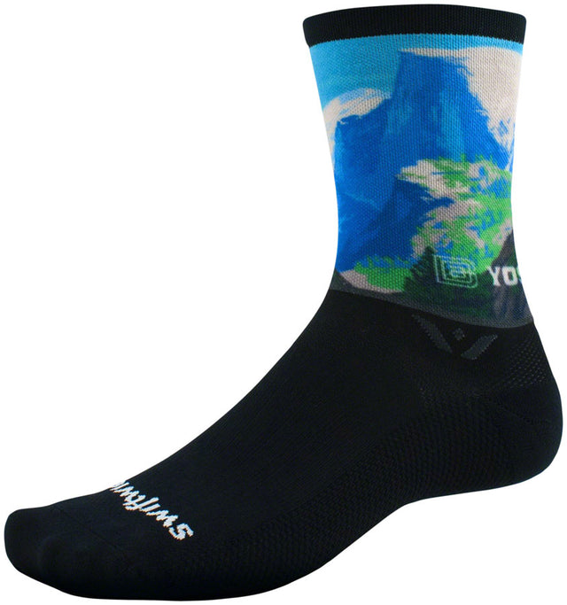 Swiftwick Vision Impression National Park Crew Socks - 6" Half Dome Large