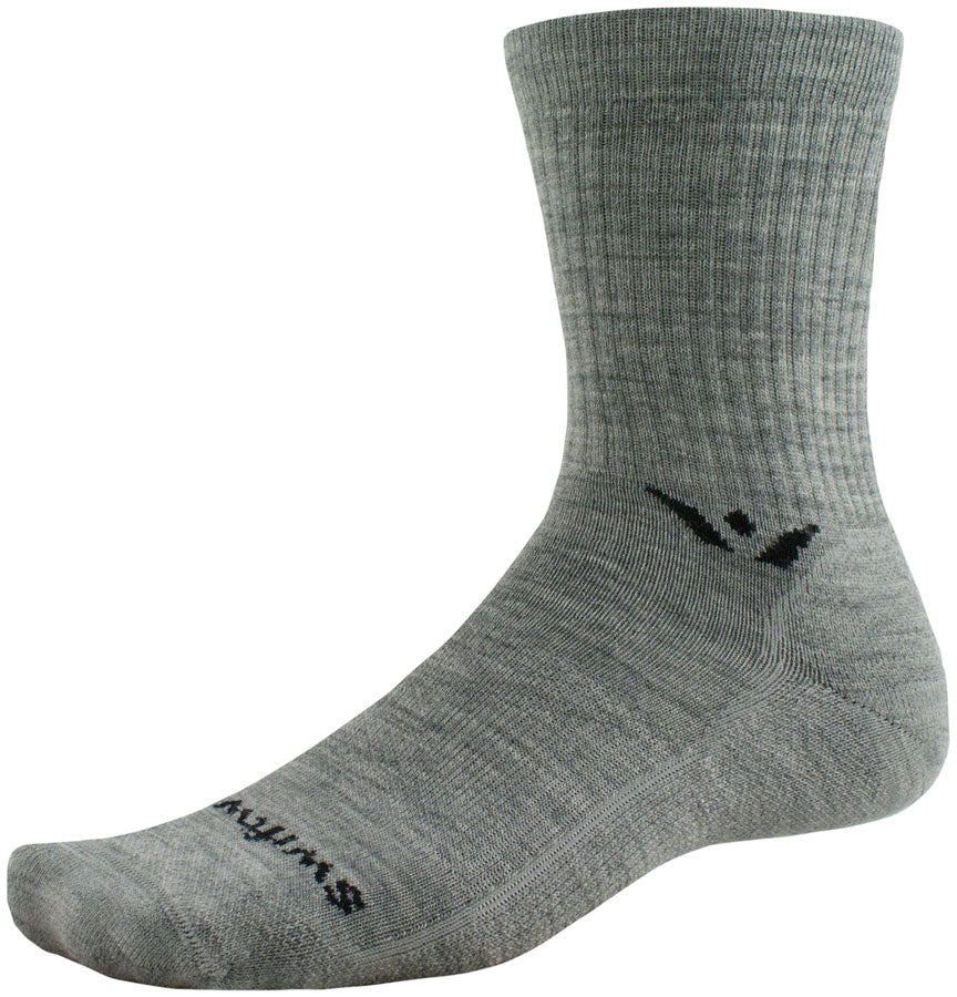 Swiftwick Pursuit Hike Medium Cushion Wool Socks - 6" Medium Weight Heather Small