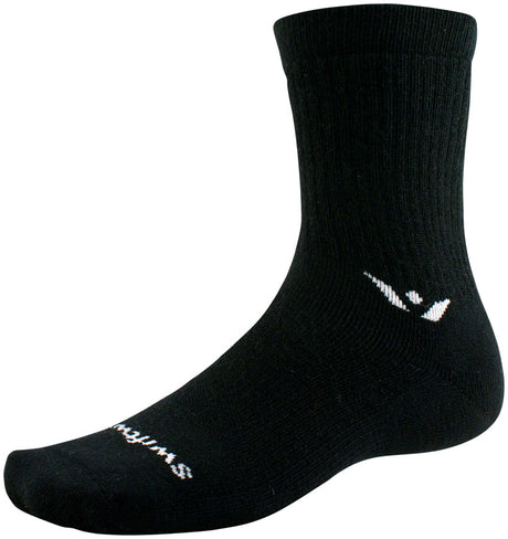 Swiftwick Pursuit Hike Medium Cushion Wool Socks - 6" Medium Weight BLK Small
