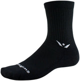 Swiftwick Pursuit Hike Light Cushion Wool Socks - 6" Light Weight BLK Small