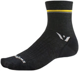 Swiftwick Pursuit Four Ultralight Socks - 4" Retro Stripe Charcoal XL