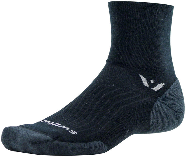 Swiftwick Pursuit Four Wool Socks - 4" Black Small