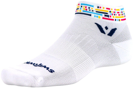 Swiftwick Vision One Morse Socks - 1" White/Blue Large/X-Large