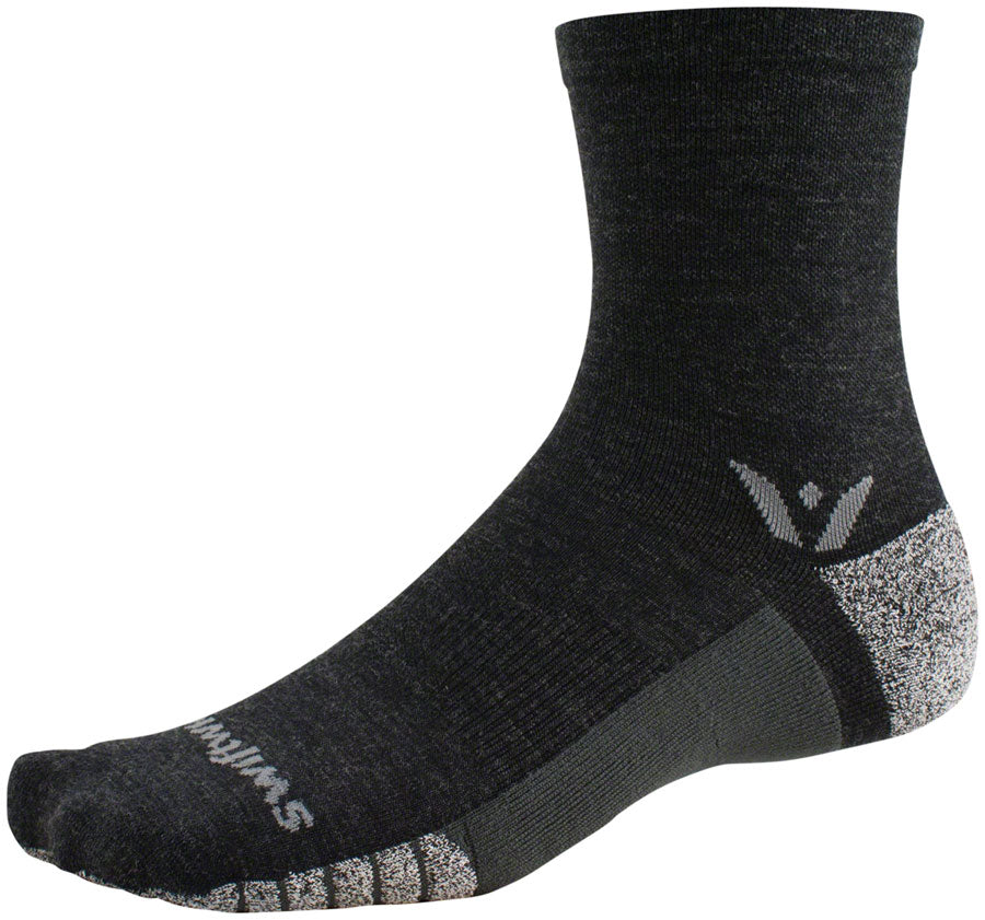 Swiftwick Flite XT Trail Mid Crew Socks - 5" Coal Large