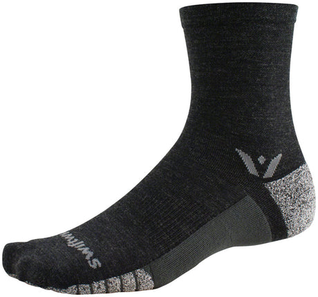 Swiftwick Flite XT Trail Mid Crew Socks - 5" Coal Large