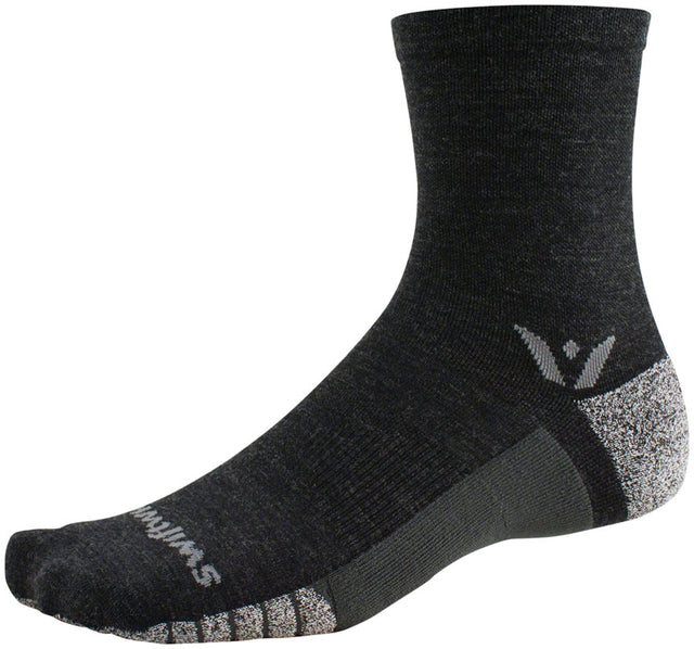 Swiftwick Flite XT Trail Mid Crew Socks - 5" Coal Large