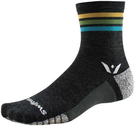 Swiftwick Flite XT Trail Five Socks - 5" Aqua Stripe X-Large