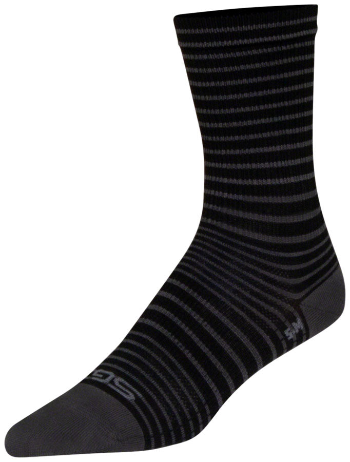 SockGuy SGX Black Stripes Socks - 6" Black Large/X-Large