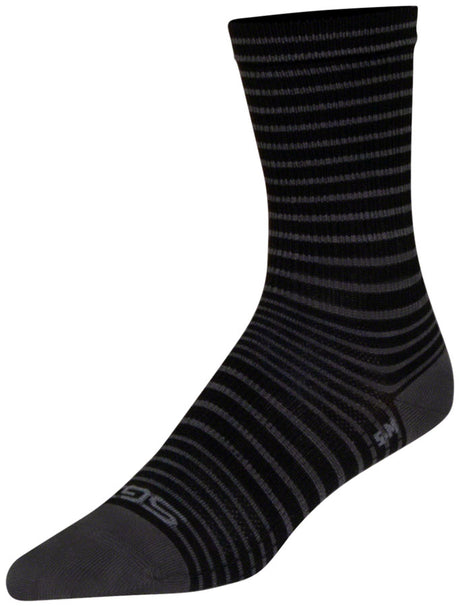 SockGuy SGX Black Stripes Socks - 6" Black Large/X-Large