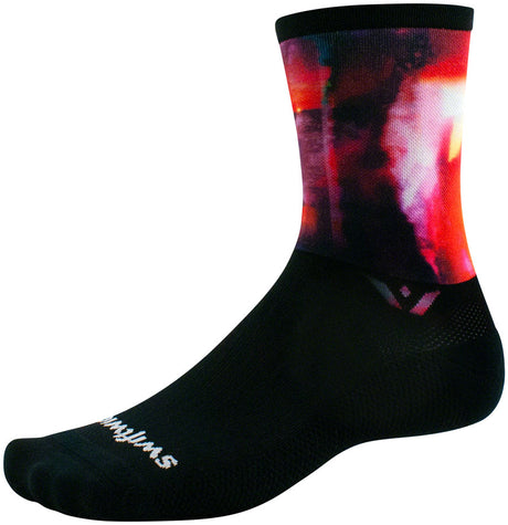 Swiftwick Vision Six Impression Exposure Socks - 6" Black/MultiX-Large