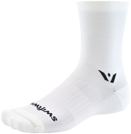Swiftwick Aspire Mid Crew Socks - 5" White Large