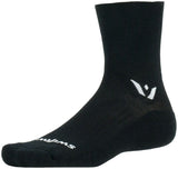 Swiftwick Pursuit Quarter Crew Socks - 4" Black Large