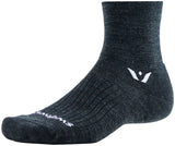 Swiftwick Pursuit Quarter Crew Socks - 4" Coal Large