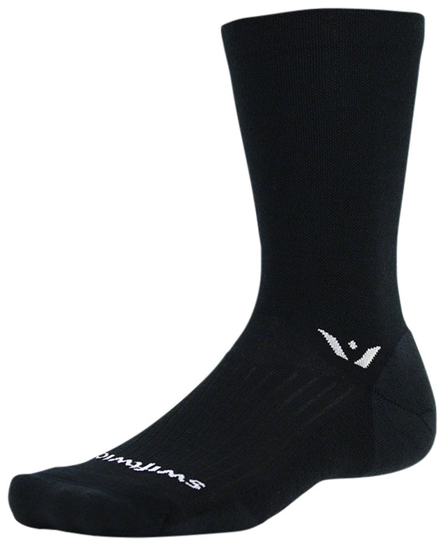 Swiftwick Pursuit Crew Socks - 7" Black Large