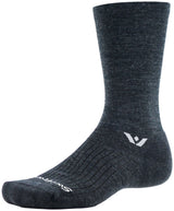 Swiftwick Pursuit Crew Socks - 6" Coal Orange Large