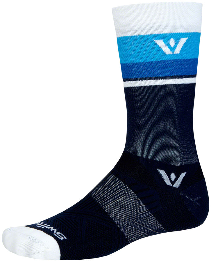 SwiftWick Aspire Crew Socks - Navy/White Medium