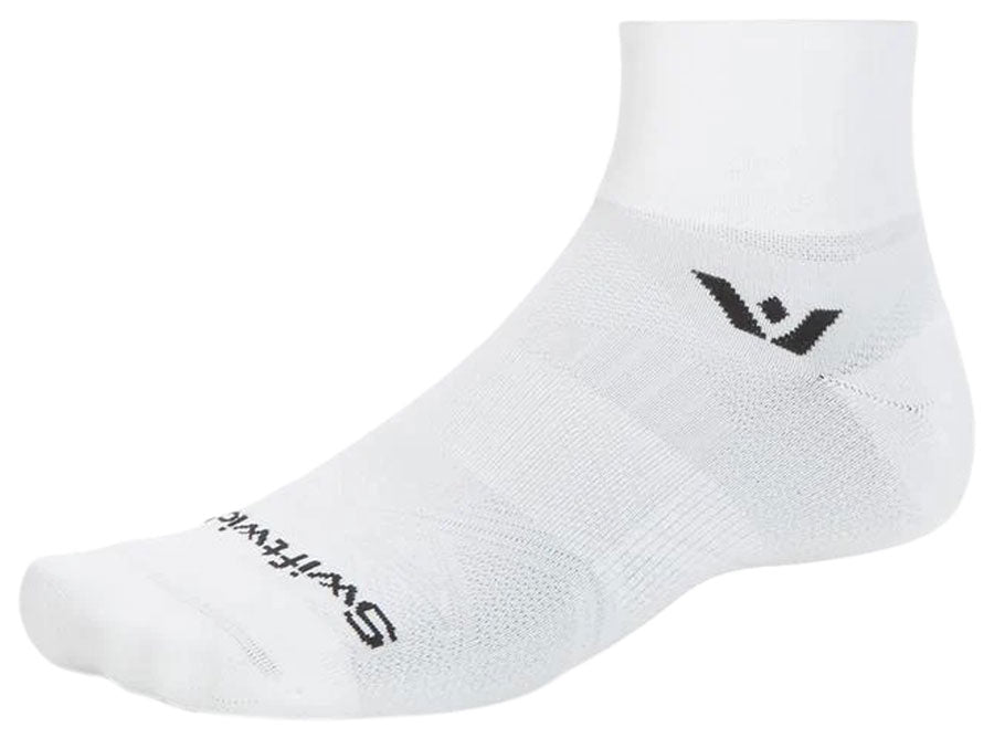 Swiftwick Aspire Quarter Crew Socks - Circuit White Small