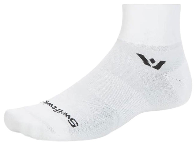 Swiftwick Aspire Quarter Crew Socks - Circuit White Large