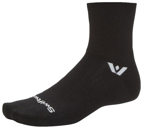 Swiftwick Aspire Quarter Crew High Socks - Circuit Black XLarge