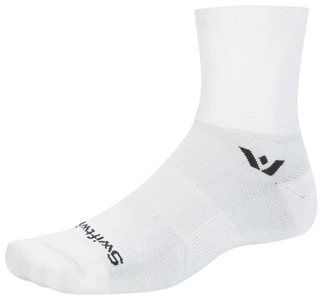 Swiftwick Aspire Quarter Crew High Socks - Circuit White XLarge