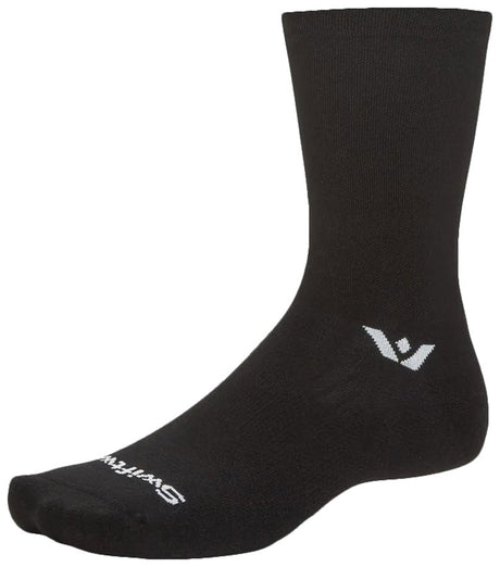 Swiftwick Aspire Quarter Crew Socks - Circuit Black Small