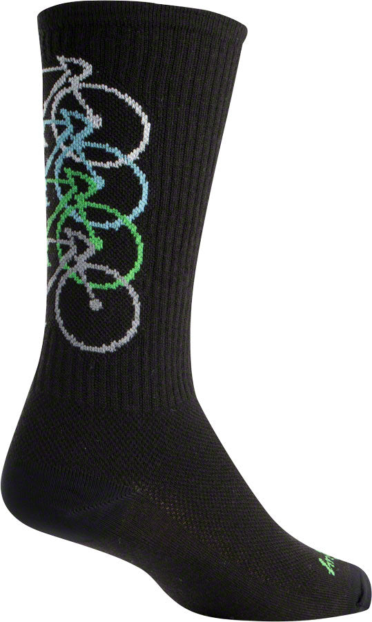 SockGuy Wool Stacked Socks - 6" Black Small/Medium