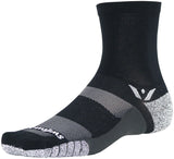 Swiftwick Flite XT Mid Crew Socks - 5" Black Large