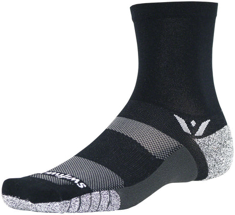 Swiftwick Flite XT Mid Crew Socks - 5" Black Large