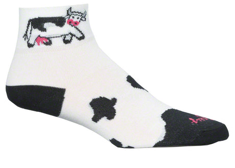 SockGuy Classic Cow Socks - 2" White Women's Small/Medium