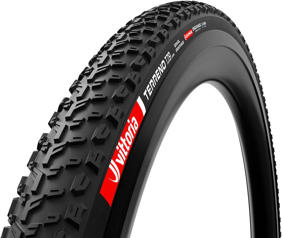 Vittoria Terreno T70 Coarse Loose Tire - 700 x 40 Tubeless Folding BLK Gravel Endurance Graphene G2.0