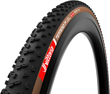 Vittoria Terreno T90 Mud Tire - 700 x 40 Tubeless Folding BLK/Brown Gravel Endurance Graphene G2.0