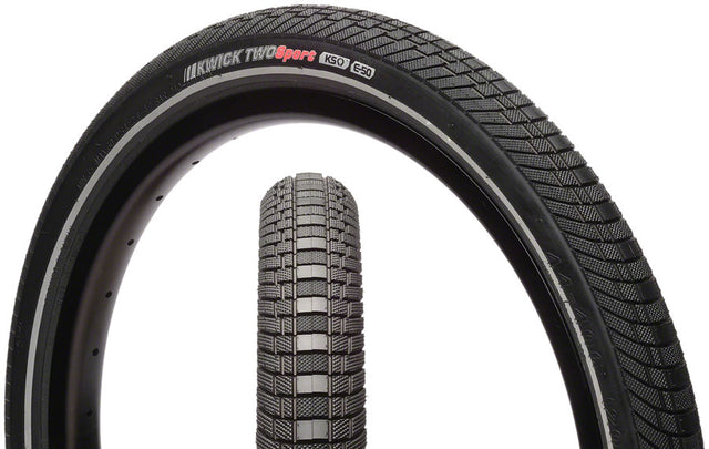 Kenda Kwick Two Tire - 20 x 1.75 Clincher Wire Black/Reflective 60tpi KS