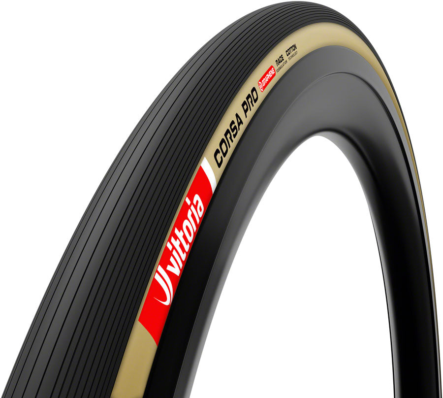 Vittoria Corsa Pro Tire - 700 x 30 Clincher Folding BLK/Tan Graphene + Silica G2.0