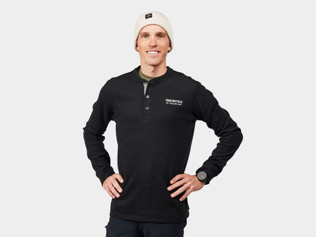Trek Henley Long Sleeve Small Black Shirt