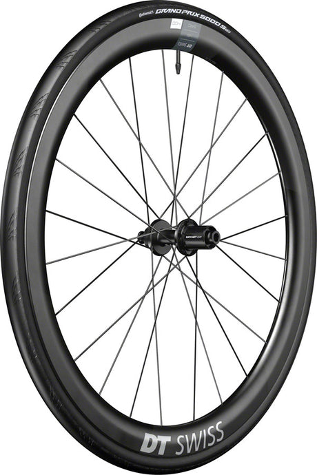DT Swiss ERC 1400 DiCut 45 Rear Wheel - 700 12 x 142mm Center-Lock HG11 Road/XDR Ratchet EXP 36 BLK WTS w/Grand Prix 5000 STR Tire
