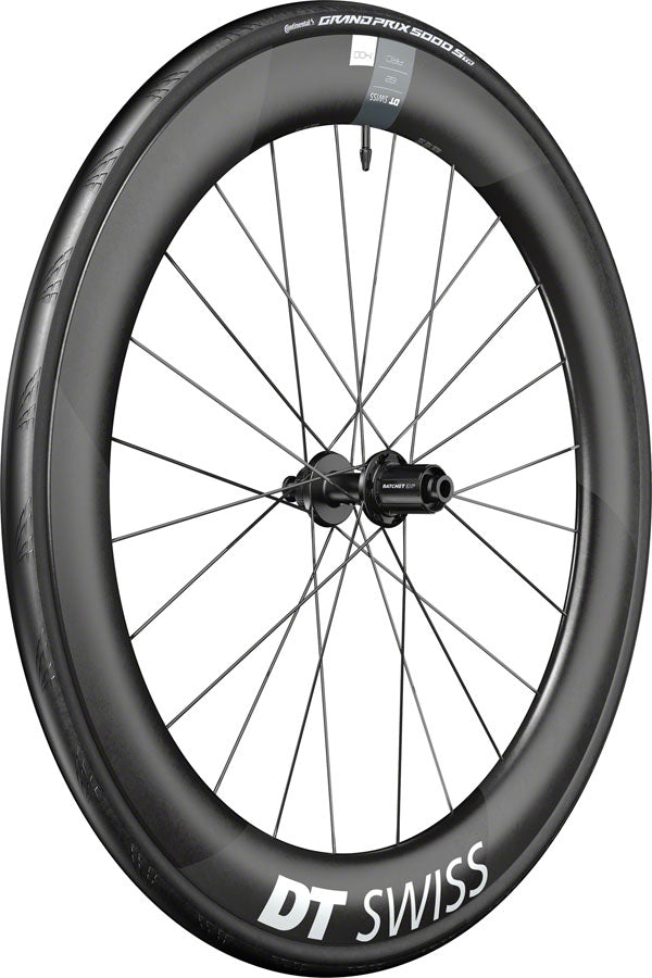 DT Swiss ARC 1400 DiCut 62 Rear Wheel - 700 12 x 142mm Center-Lock HG11 Road/XDR Ratchet EXP 36 BLK WTS w/Grand Prix 5000 STR Tire