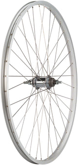 Quality Wheels Value Single Wall Series Coaster Brake Rear Wheel - 700c 3/8" x 124mm Coaster Brake 3 Prong Cog Silver 36H