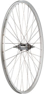 Quality Wheels Value Single Wall Series Coaster Brake Rear Wheel - 700c 3/8" x 124mm Coaster Brake 3 Prong Cog Silver 36H
